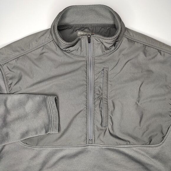Peter Millar Crown Sport 1/4 Zip Sweater Gray Cameron Hybrid MF17EZ32 Mens Large - Picture 1 of 9